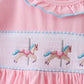 Pink carousel smocked ruffle dress