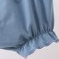 Blue strawberry bow embroidery bloomer set