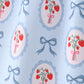 Blue strawberry bow ruffle dress