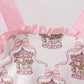 Pink carousel print ruffle bubble