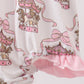 Pink carousel print ruffle bubble