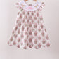 Pink carousel embroidery ruffle dress