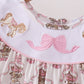 Pink carousel embroidery ruffle dress