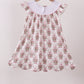 Pink carousel embroidery ruffle dress