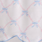 Blue bow ribbon print ruffle shorts set