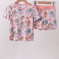 Pink character bamboo 2pc pajama set