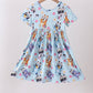 Blue character floral bamboo dress