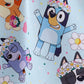 Blue character floral bamboo dress