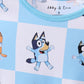 Blue character checkered bamboo pajama set
