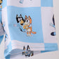 Blue character checkered bamboo pajama set
