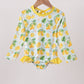 Lemon print ruffle rashguard