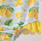 Lemon print ruffle rashguard