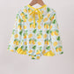 Lemon print ruffle rashguard