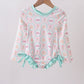 Green castle cream ruffle rashguard