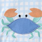 Blue crab applique plaid 2pc rashguard set