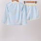 Blue crab applique plaid 2pc rashguard set