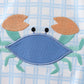 Blue crab applique plaid one-piece swimsuit