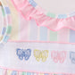 Rainbow stripe butterfly smocked ruffle bloomer set