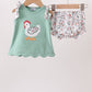 Sage Chicken Applique Bloomer Set