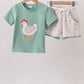 Sage Chicken Applique Set