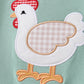 Sage Chicken Applique Set