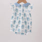 Blue Retro Floral Bubble