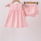Pink Princess Embroidered Jacquard Bloomer Set