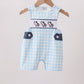 Blue Cow Plaid Embroidered Jon Jon