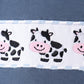 Blue Cow Plaid Embroidered Set