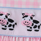 Pink Cow Embroidered Set