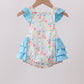 Blue Floral Ruffle Bubble