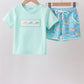 Blue Shark Embroidered Set