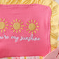 You're my sunshine Stripe Embroidered Bow Bubble
