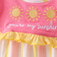 You're my sunshine embroidery Stripe Dress