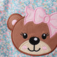 Green Bear Floral Applique Bubble