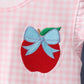 Pink Apple Plaid Embroidered Set