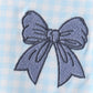 Blue Plaid Embroidered Bow Set