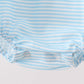 Blue Police Car Stripe Embroidered Bubble