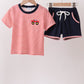 Red Stripe Car Embroidered Set