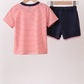 Red Stripe Car Embroidered Set