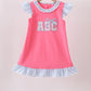 Pink ABC Appliqué Ruffle Dress