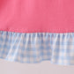 Pink ABC Appliqué Ruffle Dress