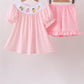 Pink Apple Bus Smocked Ruffle Set