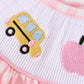 Pink Apple Bus Smocked Ruffle Set
