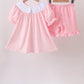 Pink Apple Bus Smocked Ruffle Set