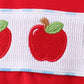 Blue Apple Appliqué Gingham Shorts Set