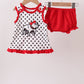 Red Georgia Bulldog Applique Ruffle Bloomer Set