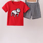 Red Georgia Bulldog Applique Shorts Set