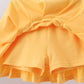 Blue bus bow embroidery ruffle skorts set