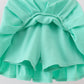 Pink apple bow embroidery skorts set